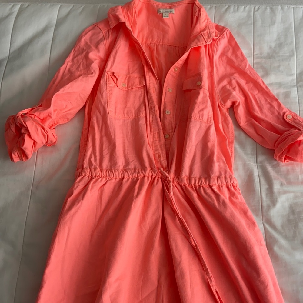 GAP neon dress with draw string size small